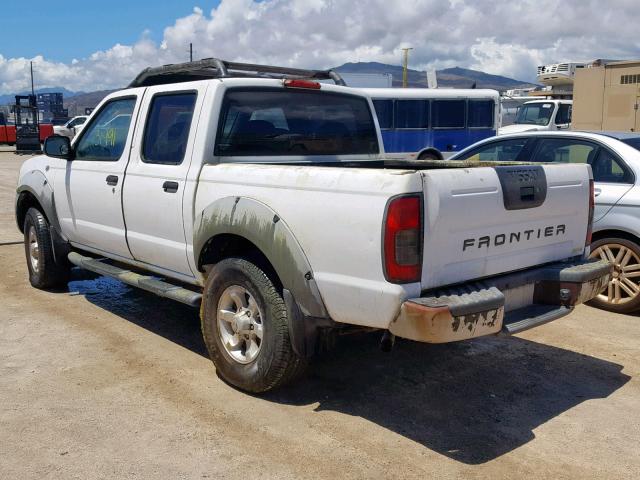 1N6ED27T71C319236 - 2001 NISSAN FRONTIER C WHITE photo 3