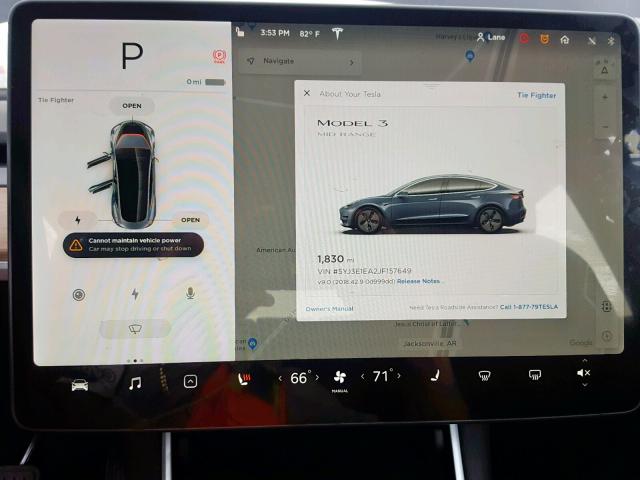 5YJ3E1EA2JF157649 - 2018 TESLA MODEL 3 GRAY photo 8