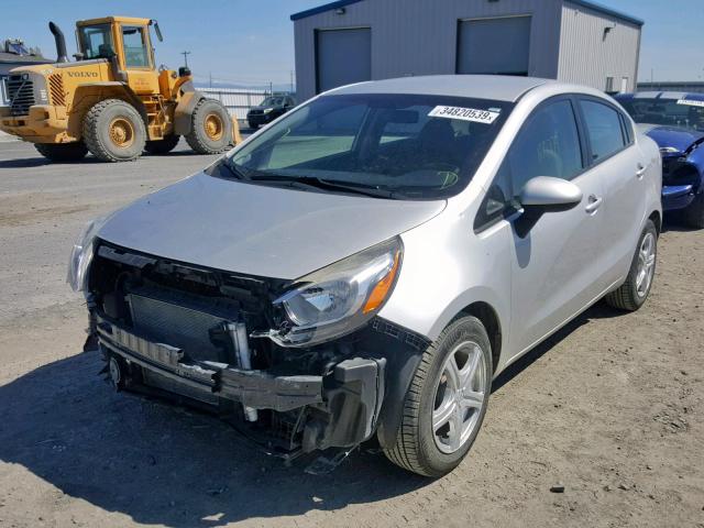 KNADM4A37D6107150 - 2013 KIA RIO LX SILVER photo 2