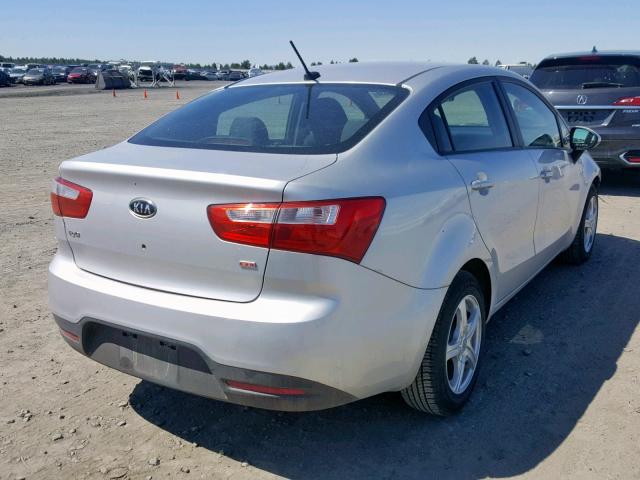 KNADM4A37D6107150 - 2013 KIA RIO LX SILVER photo 4