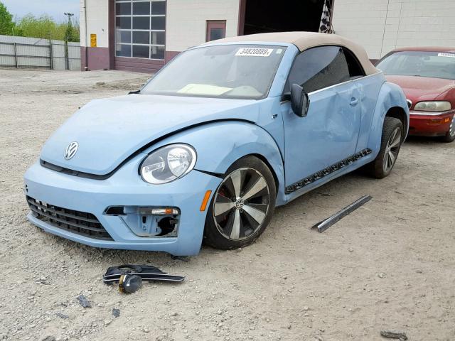 3VW7S7AT6EM809613 - 2014 VOLKSWAGEN BEETLE TUR BLUE photo 2