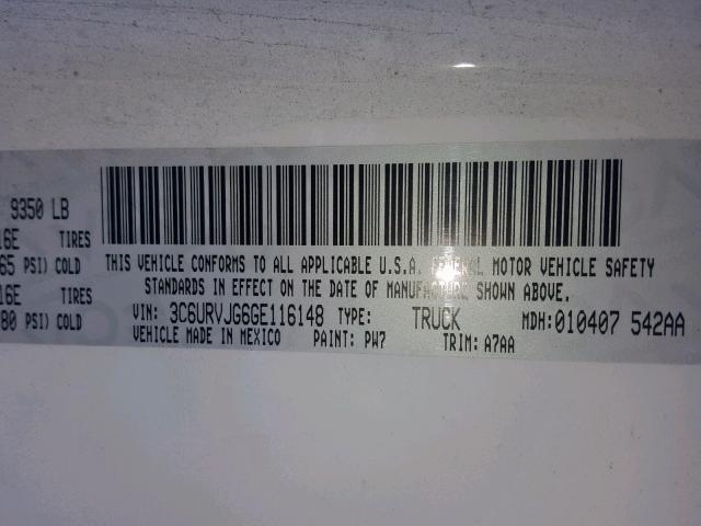 3C6URVJG6GE116148 - 2016 RAM PROMASTER 白色 照片 10