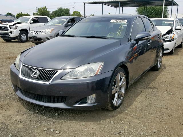 JTHBK262695105258 - 2009 LEXUS IS 250 GRAY photo 2