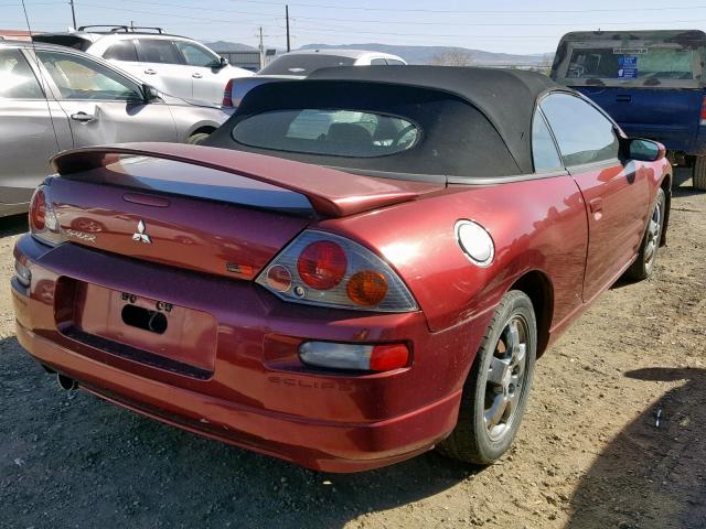 4A3AE45G45E030502 - 2005 MITSUBISHI ECLIPSE SP RED photo 4