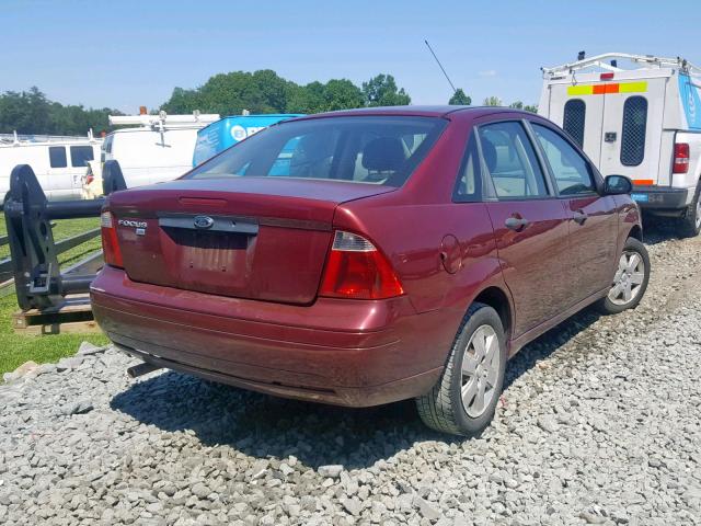 1FAHP34N37W216721 - 2007 FORD FOCUS ZX4 RED photo 4