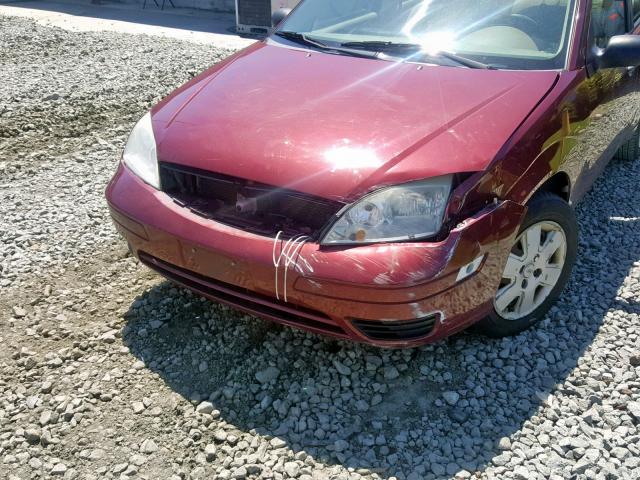 1FAHP34N37W216721 - 2007 FORD FOCUS ZX4 RED photo 9