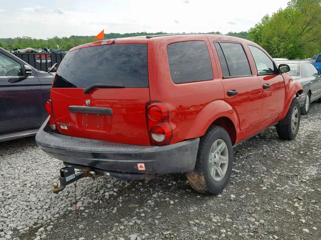 1D4HD38N34F122785 - 2004 DODGE DURANGO ST RED photo 4