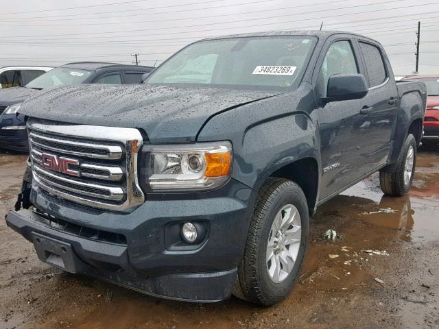 1GTG6CEN1J1180605 - 2018 GMC CANYON SLE TEAL photo 2