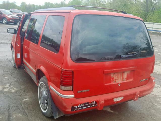 2B4GH253XPR137322 - 1993 DODGE CARAVAN RED photo 3