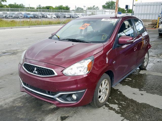 ML32A4HJXHH016121 - 2017 MITSUBISHI MIRAGE SE MAROON photo 2