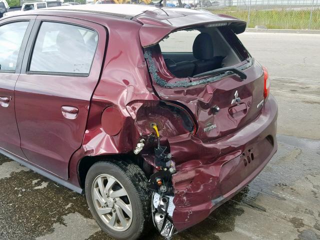 ML32A4HJXHH016121 - 2017 MITSUBISHI MIRAGE SE MAROON photo 9