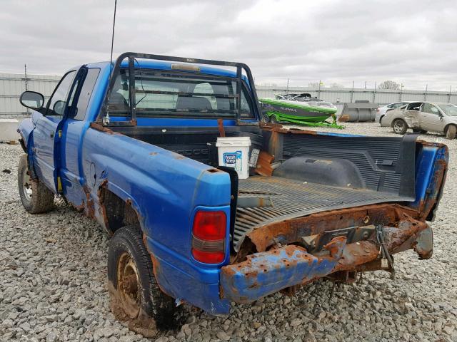 3B7KF22Z9WG164804 - 1998 DODGE RAM 2500 BLUE photo 3