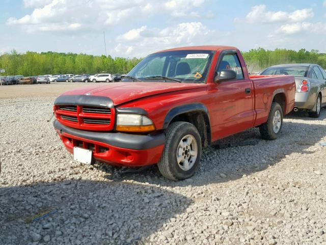 1B7FL26X31S104960 - 2001 DODGE DAKOTA RED photo 2