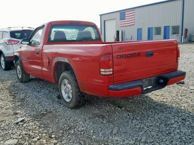 1B7FL26X31S104960 - 2001 DODGE DAKOTA RED photo 3