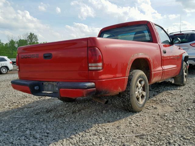 1B7FL26X31S104960 - 2001 DODGE DAKOTA RED photo 4