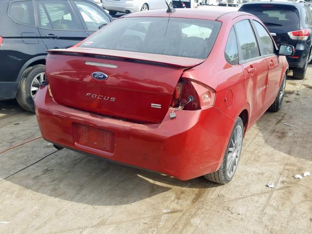 1FAHP3GNXAW204651 - 2010 FORD FOCUS SES RED photo 4