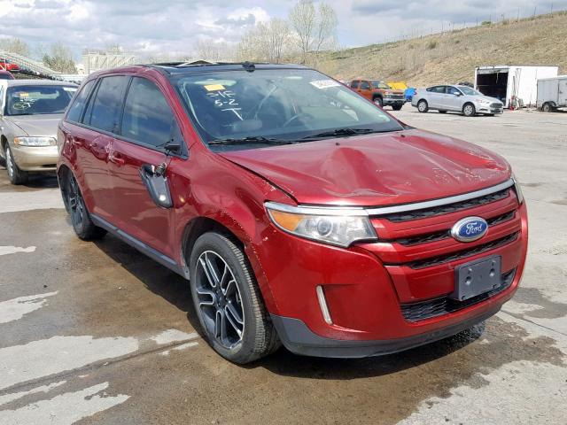 2FMDK4JC7DBC58446 - 2013 FORD EDGE SEL RED photo 1