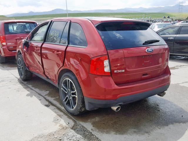 2FMDK4JC7DBC58446 - 2013 FORD EDGE SEL RED photo 3