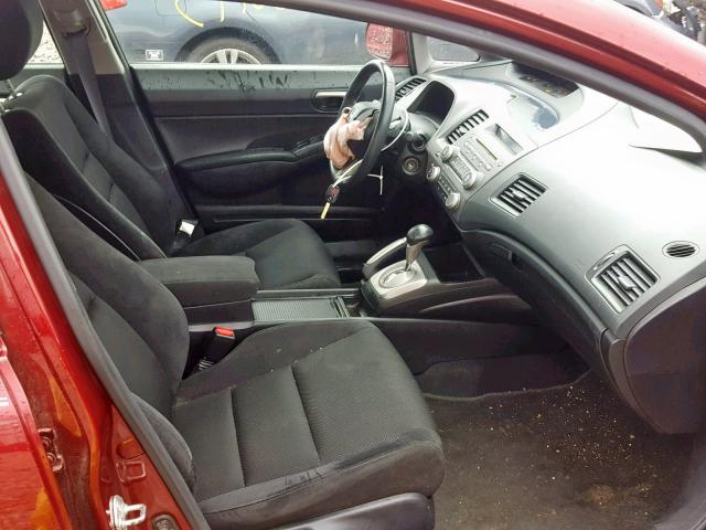 19XFA1F65AE017488 - 2010 HONDA CIVIC LX-S Tünd qırmızı foto 5