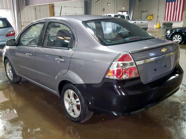 KL1TG5DE2AB117815 - 2010 CHEVROLET AVEO LT GRAY photo 3