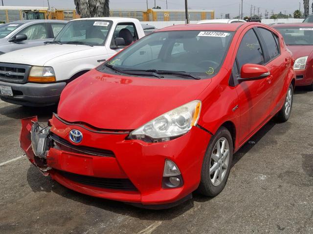 JTDKDTB31C1019449 - 2012 TOYOTA PRIUS C RED photo 2