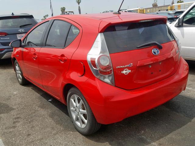 JTDKDTB31C1019449 - 2012 TOYOTA PRIUS C RED photo 3