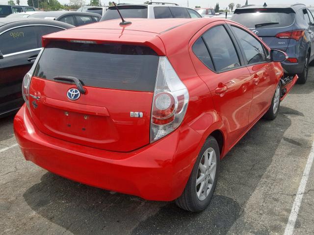 JTDKDTB31C1019449 - 2012 TOYOTA PRIUS C RED photo 4