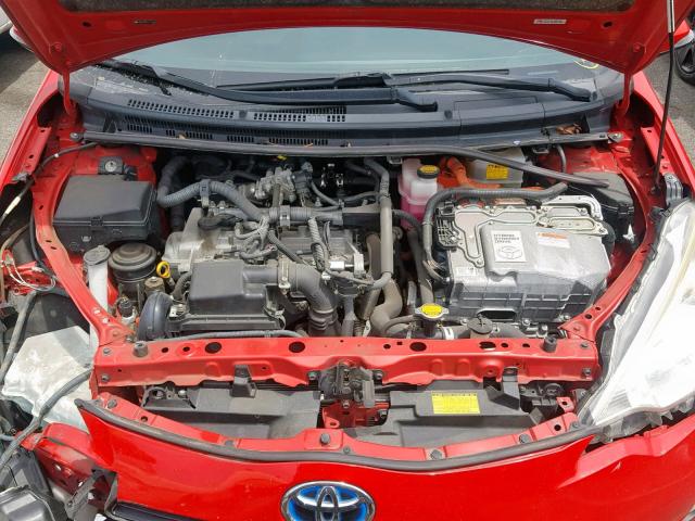 JTDKDTB31C1019449 - 2012 TOYOTA PRIUS C RED photo 7