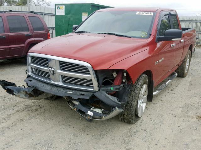 1D7RV1GTXAS170540 - 2010 DODGE RAM 1500 RED photo 2