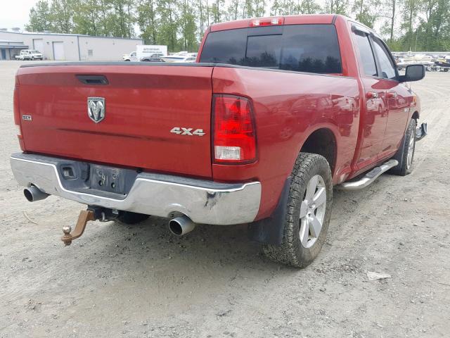 1D7RV1GTXAS170540 - 2010 DODGE RAM 1500 RED photo 4