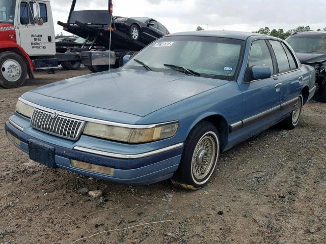 2MELM75W3PX670885 - 1993 MERCURY GRAND MARQ BLUE photo 2