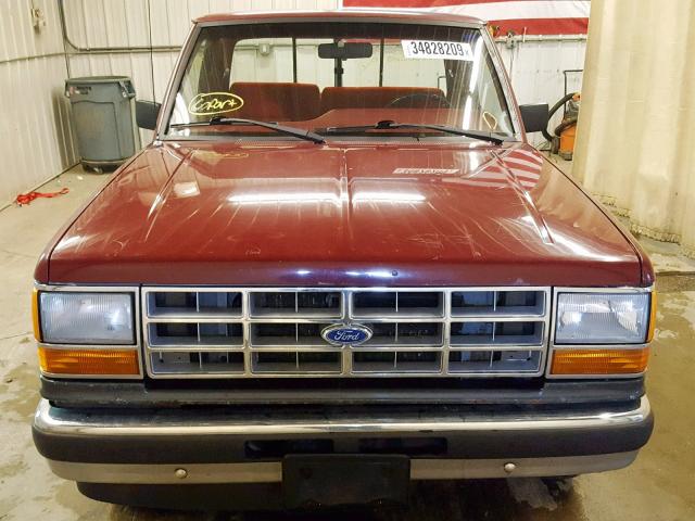 1FTCR10A1KUA90305 - 1989 FORD RANGER MAROON photo 9