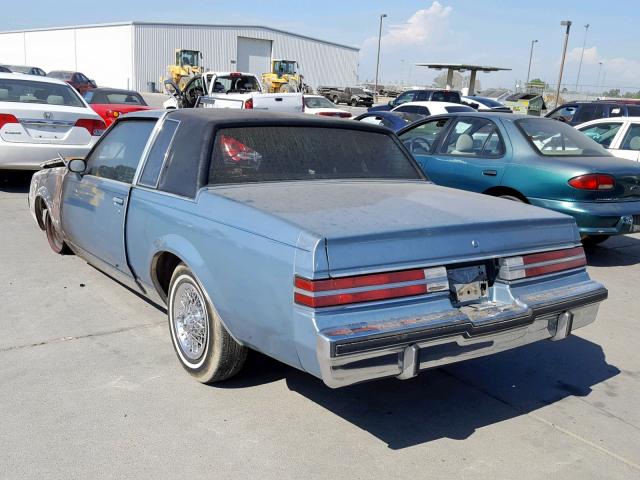 1G4GM47A9FP203361 - 1985 BUICK REGAL LIMI BLUE photo 3