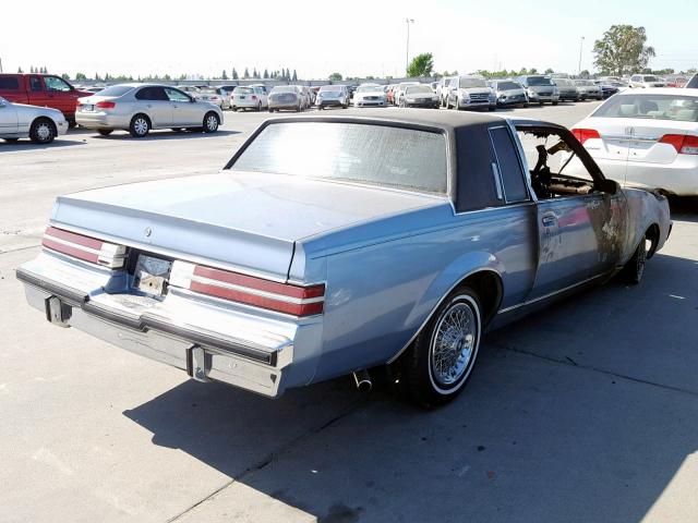 1G4GM47A9FP203361 - 1985 BUICK REGAL LIMI BLUE photo 4