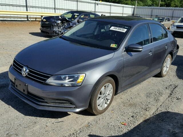 3VWLA7AJ7FM418794 - 2015 VOLKSWAGEN JETTA TDI GRAY photo 2