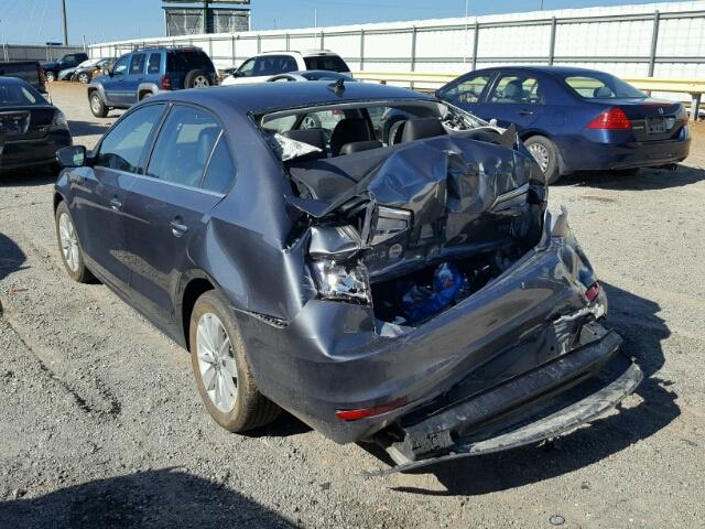 3VWLA7AJ7FM418794 - 2015 VOLKSWAGEN JETTA TDI GRAY photo 3