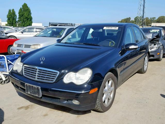 WDBRF61J54F480747 - 2004 MERCEDES-BENZ C 240 BLACK photo 2