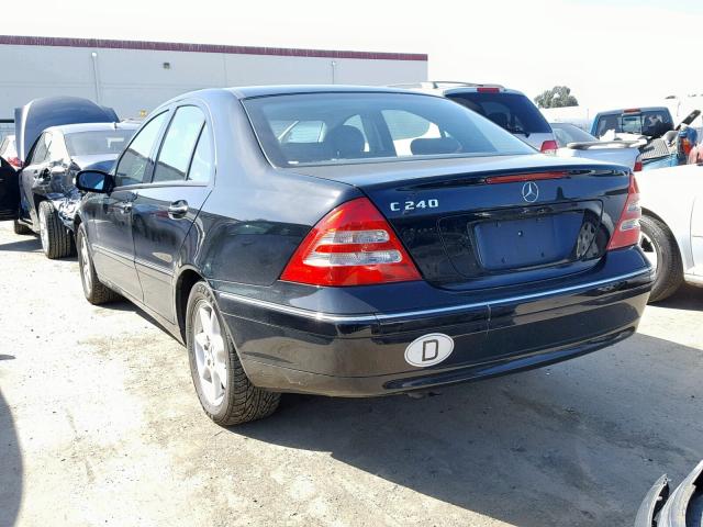 WDBRF61J54F480747 - 2004 MERCEDES-BENZ C 240 BLACK photo 3