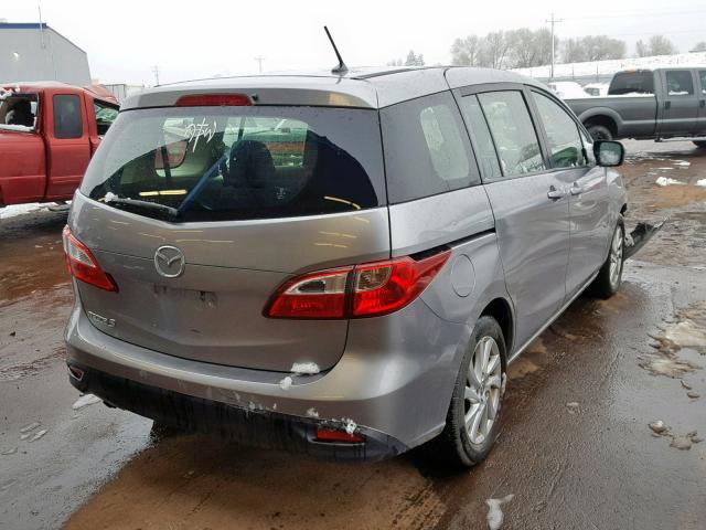 JM1CW2BL0C0105379 - 2012 MAZDA 5 GRAY photo 4