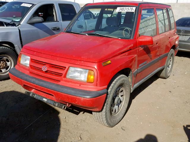 2S3TD03V8V6403779 - 1997 SUZUKI SIDEKICK J RED photo 2