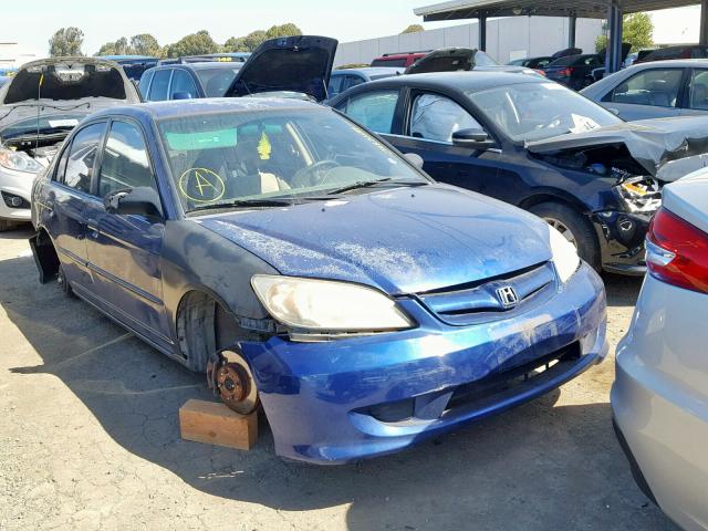 2HGES16405H604457 - 2005 HONDA CIVIC DX BLUE photo 1