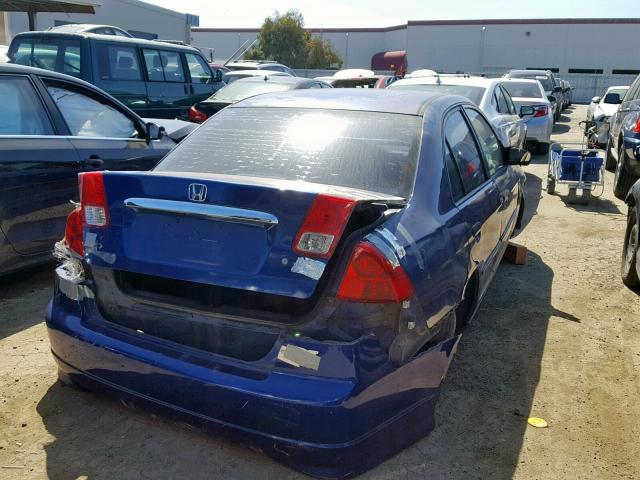 2HGES16405H604457 - 2005 HONDA CIVIC DX BLUE photo 4