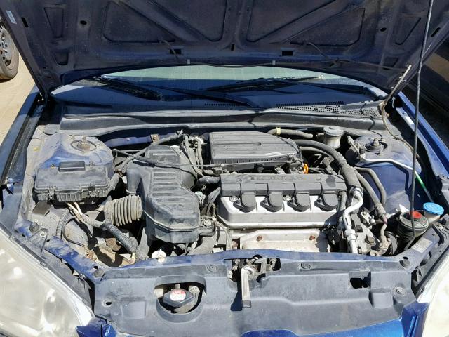 2HGES16405H604457 - 2005 HONDA CIVIC DX BLUE photo 7