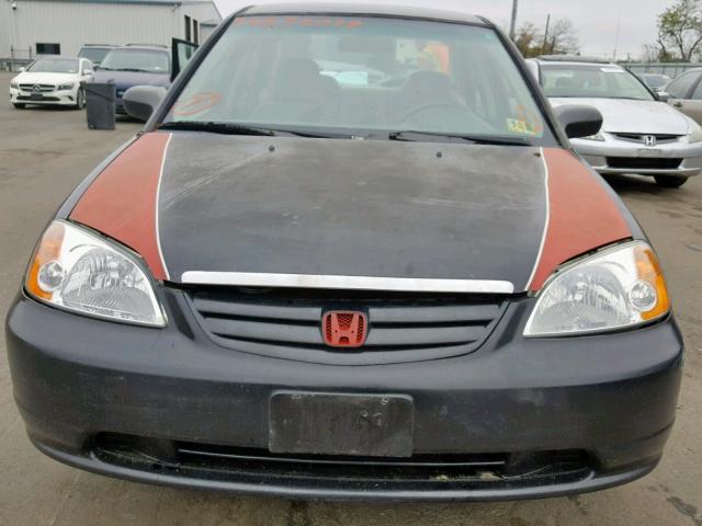 2HGES16211H539515 - 2001 HONDA CIVIC DX BLACK photo 9