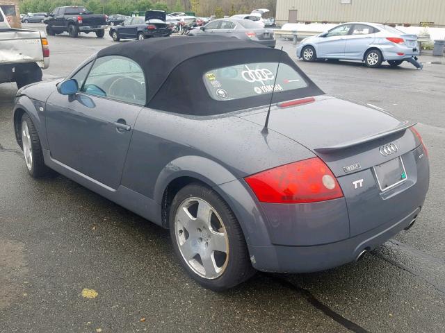 TRUUT28N111002586 - 2001 AUDI TT QUATTRO GRAY photo 3