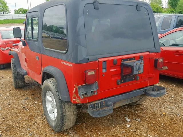 1J4FY19P2PP227758 - 1993 JEEP WRANGLER / RED photo 3