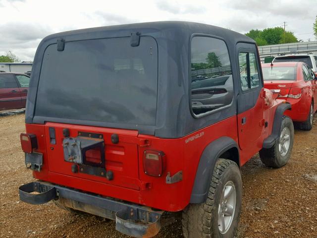1J4FY19P2PP227758 - 1993 JEEP WRANGLER / RED photo 4