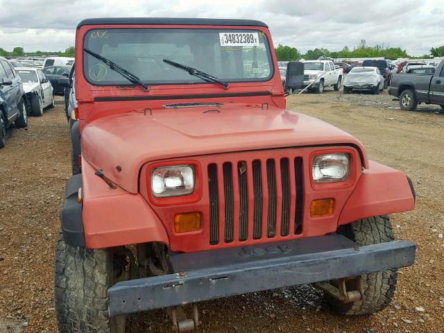 1J4FY19P2PP227758 - 1993 JEEP WRANGLER / RED photo 9