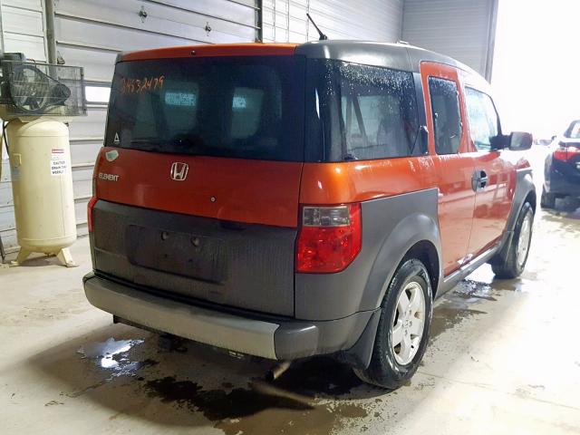 5J6YH286X4L019766 - 2004 HONDA ELEMENT EX ORANGE photo 4