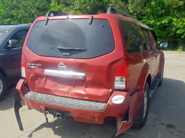5N1AR1NB1CC635821 - 2012 NISSAN PATHFINDER RED photo 4